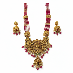 Traditional Antique Alloy <b>Gold</b> Plated High Quality Religious Pearl Zircon Certified Temple Engagement Wedding Party Kundan - Product Image 2
