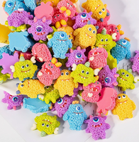 Accessoires en résine Monstre Mignon en Peluche de Dessin Animé Écologiques pour DIY, Décoration pour Coque de Téléphone, Patch, Chaussures et Porte-clés