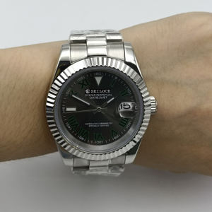 SEILOCE Men's NH35 Business New Mechanical Sports Watch Green Radish Design Multi-Function Stainless Steel Luxury Calendar - Product Image 6