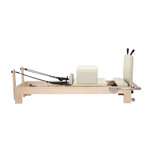 होम जिम फिटनेस योगा बॉडी एक्सरसाइज के लिए फैक्ट्री डायरेक्ट हॉट सेल बीच वुड पिलेट्स रिफॉर्मर्स मशीन फाइव-पीस स्लाइडिंग बेड कोर