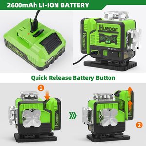 Huepar <span class=keywords><strong>P04CG</strong></span> Nivel láser 4D Digital 16 Líneas verdes 360 Autonivelación rotativa con modo manual - Product Image 2