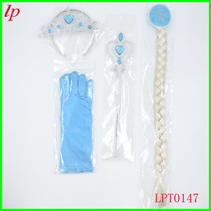Frozen Elsa Princess Crown <b>Magic</b> Wand Wig Braid Gloves <b>Set</b> For Kids Costume LPT0169 - Product Image 2