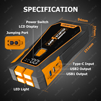 Heavy Duty 20000mAh Booster Pack 1600A Démarrage QC3.0 Entrée et Sortie 18W Charge Rapide pour Camions SUV