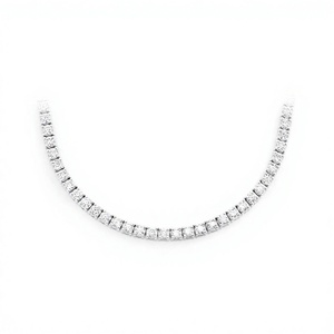 Collier Tennis Personnalisé en Argent Massif 925 Plaqué Or avec Diamants Moissanite Glacés de 4MM, Style Hip-Hop, pour Fiançailles, Anniversaire, Mariage, Fête - Product Image 1