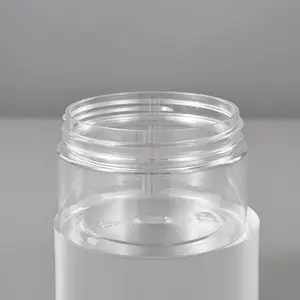 新しい化粧品包装80ml 100ml 120ml 150ml 180ml 200ml食品グレードPET丸型プラスチックジャー、金メッキアルミニウム蓋付き