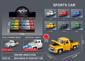Modellino in Scala 1:36 di Pickup Vintage in Lega, con Porte e Cofano Apribili, Classico <span class=keywords><strong>Camion</strong></span> Retrò a Frizione - Product Image 4