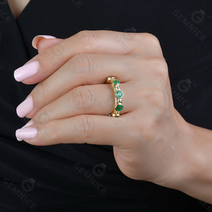 Gemnel <strong>Ruby</strong> &amp; Diamond Ring Yellow Gold 925 Silver <strong>Ruby</strong> Diamonds Stackable Band Bold Luxury Wear - Product Image 4