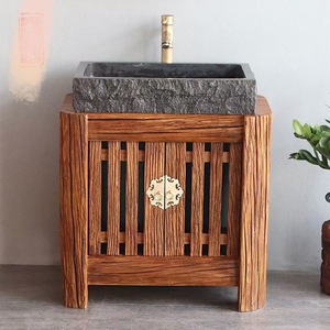 Mueble de Baño Moderno de Madera de Olmo Macizo con Granito Ecológico, Garantía de 5 Años, Lavabo Cuadrado con Grifo Monomando - Product Image 6