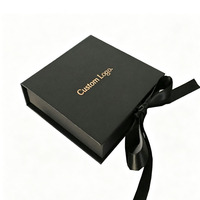 Boîte cadeau magnétique rigide noire personnalisée avec ruban satiné et logo en feuille d'or, boîte de style livre, boîte en carton OEM