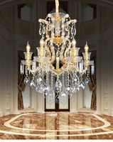 Candelabro grande de Maria Theresa, lámparas clásicas colgantes de cristal transparente de lujo para Proyecto de vestíbulo de Hotel