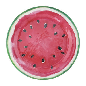 18-Piece Watermelon Floral Melamine Dinnerware Set Round Plate <strong>Bowl</strong> for Summer Picnics Camp Holidays Factory Direct Free Sample - Product Image 3