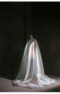 Tela de tul brillante con efecto láser y organza gruesa, con degradado de color, para vestidos de boda y fiestas. - Product Image 2