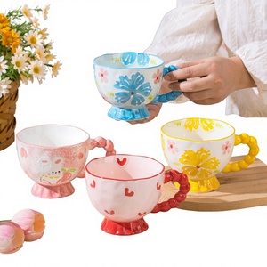 Tazza in Ceramica Dipinta a Mano di Alta Qualità con Manico, Grande Capacità, per Colazione, Acqua, Ufficio, Caffè, Resistente alle Alte Temperature - Product Image 1