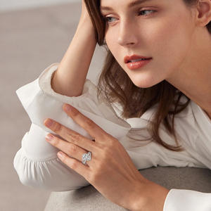 Изготовленное на заказ, оптовая продажа, 2 карат грушевого муассанита, кольцо из 925 стерлингового серебра, свадебные украшения 7*10 мм, драгоценный камень, обещающее кольцо для женщин - Product Image 3