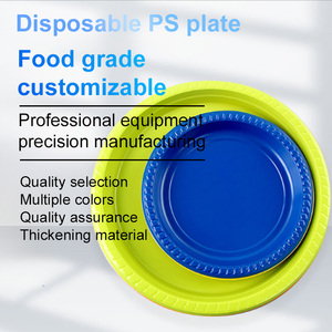 Assiettes à dessert en plastique tendance de haute qualité <span class=keywords><strong>Assiette</strong></span> <span class=keywords><strong>jetable</strong></span> réutilisable robuste Assiettes de fête de mariage noires allant au micro-ondes - Product Image 5
