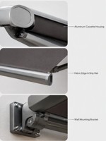 Ventes chaudes - Auvent de luxe avec cadre en aluminium bloquant les UV, avec télécommande, pour balcon et espace de vie extérieur