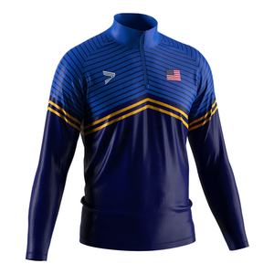 Sudadera con Cierre de Cremallera 1/4 Personalizada con Logotipo Profesional, de Tela, para Hombre, Color Sólido, para Golf, Lucha Libre, Calentamiento - Product Image 3