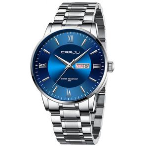 Montre à quartz pour homme étanche 3ATM, boîtier en alliage de 43 mm, cadran à aiguilles en verre, CRRJU 2175, loisirs, sports, affaires, bracelet en acier inoxydable - Product Image 4