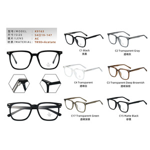 แว่นตาป้องกันแสงสีฟ้าสุดหรู กล่องแฟชั่นทรงสี่เหลี่ยมขนาดใหญ่สำหรับผู้หญิง กรอบแว่นตาดีไซน์เนอร์สำหรับผู้หญิงและผู้ชาย วัสดุ TR90+อะซิเตท กรอบแว่นสายตา - Product Image 2