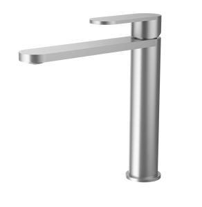 Grifo Mezclador de Lavabo de Palanca Larga con Manija Plana, Acabado Plateado Cepillado/Gris Metálico/Dorado Champaña, Montaje Giratorio 360° en Cubierta, Baño Moderno, Fabricación OEM - Product Image 4