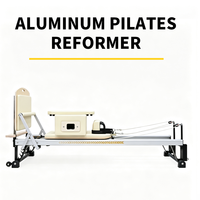Reformer Pilates Lofit en aluminium, style demi-tourneuse, avec ressorts allemands, revêtement en cuir microfibre, rembourrage en EVA, réglable, pour la santé, OEM