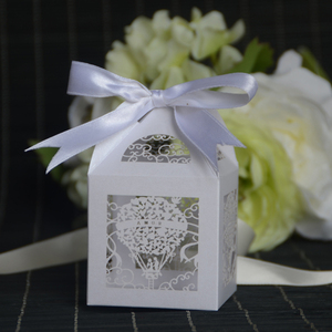 Scatole bomboniere personalizzate con taglio Laser per matrimonio <span class=keywords><strong>mongolfiera</strong></span> regalo regalo regalo, bomboniere, scatole regalo di nozze con nastro - Product Image 5