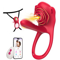 Anneau vibrant pour couple avec 9 modes de succion USB, télécommande via application, et rose intégrée