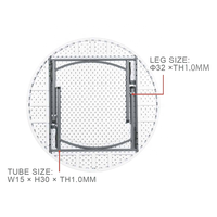 Table de salle à manger ronde pliable moderne en plastique HDPE, design monobloc, pour extérieur, cour, hôtel, banquet, fête, mariage, événements