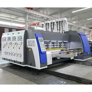 A impressão a cores automática do flexo 4 do HUAYU-A entalhando a máquina cortando giratória para fazer a caixa de 5 camadas
