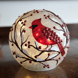 <span class=keywords><strong>Venta</strong></span> caliente 5.91 PULGADAS Esfera de vidrio de pájaro pintada a mano sin luces de cobre para la decoración del hogar - Product Image 1