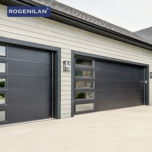 Puertas de Garaje Seccionales de Aluminio Prefabricadas Americanas Rogenilan de 9*7 pies para 2 Autos, Puertas Plegables para Casas - Product Image 1