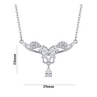 Collier tendance en forme de goutte d'eau avec fleur |   Chaîne de clavicule délicate en cuivre micro-pavé pour femmes
