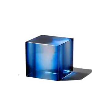 큰 레이저 새겨진 크리스탈 유리 큐브 테이블 장식 k9 3D 크리스탈 문 큐브