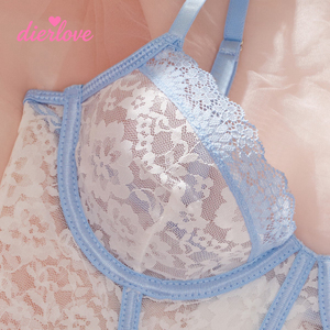 Dierlove 2026 Nuova Collezione Lingerie Trasparente <span class=keywords><strong>Taglie</strong></span> <span class=keywords><strong>Forti</strong></span>, Body in Pizzo Blu, Intimo Femminile Sexy - Product Image 4