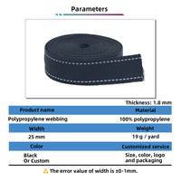 Cinta de Polipropileno de Alta Tenacidad Personalizada de 1.8mm de Grosor, 20mm 25mm, con Tira Reflectante Tejida para Collares, Correas y Bolsas