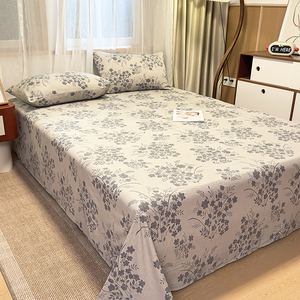 Elegant Printed Cotton Linen Blend Plant Pattern Customizable Bedding Set Flat Sheet Fitted Sheet <strong>Home</strong> <strong>Collection</strong> - Product Image 5
