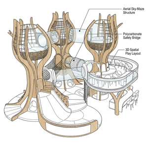 Parque Infantil Interior de Lujo Ecológico <span class=keywords><strong>Eden</strong></span> Sky-<span class=keywords><strong>Park</strong></span> de Gran Escala con Cafetería Integrada y Estructuras de Casas de Árbol para Resorts - Product Image 3