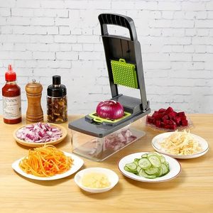 Wholesale Eco-Friendly Modern Design Multipurpose 15 In1 Dual Use Stainless Steel Professional Vegetable Cutlery Cutter Dicing - Product Image 5