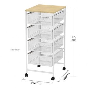Venta al por mayor Cajón Estantes móviles Extraíble Estante para frutas y verduras Casa Carro Almacenamiento Rackm - Product Image 6