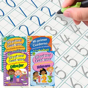 Kids 72 Pages Libro Magico Caligrafia Ninos Espanol Trace Exercise Books Learning Calligraphy Kit For Beginners