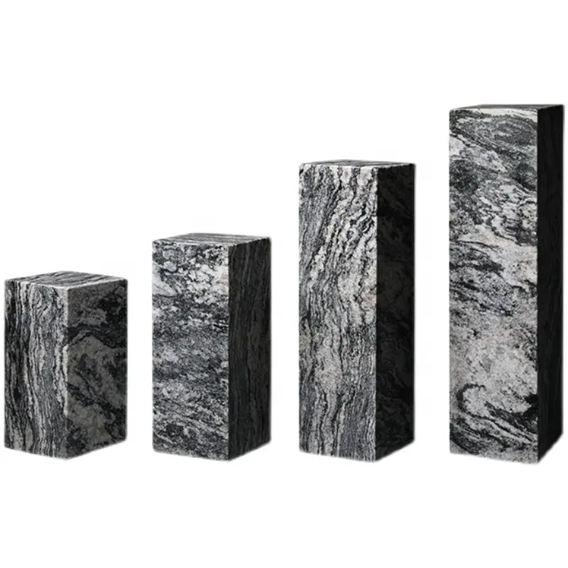 Pilares interiores de mármore natural, design de portão de granito