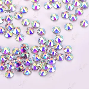 OPL Wholesale AB Color Glass Iron-On Rhinestones - Hotfix Transfer With Washable Backing