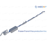 Ligne de production de frites surgelées de 500 kg/h : Système de découpe, lavage, blanchiment, friture, congélation et emballage des pommes de terre