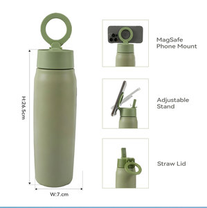 Support magnétique pour téléphone, gourde de sport en acier inoxydable 304 de 750 ml, compatible MagSafe, avec couvercle trépied, bouteille d'eau isotherme sous vide 12-24 - Product Image 4