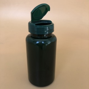 Pharma Package Bottle PET Green 150cc Flip Top Cap Plastic Pill Bottle