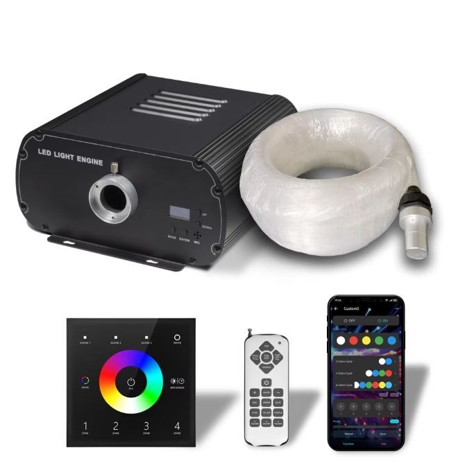 90W APP Control RGBW Twinkle LED Fiber Optic Light Aluminum Water-Resistant Star Ceiling Illuminator Starry Sky