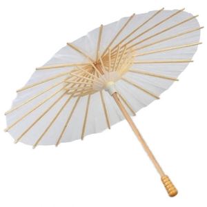 Parapluie en papier blanc en bambou chinois à faire soi-même, cadeau de mariage - Product Image 3