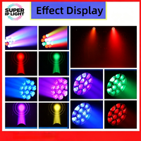 Projecteur Wash à Tête Mobile 12x40W RGBW 4-en-1 avec Contrôle Pixel et Zoom pour DJ, Club, Spectacle Disco