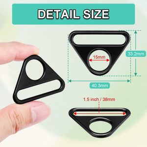 Pack Inch Triangle D Rings Metal Triangle Buckles For Dog Tag Clip Adjuster <b>Purse</b> Strap Paracord Keychain Lanyard Bag Hardware K - Product Image 2