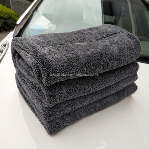 Toalla de microfibra sin bordes de 60x90cm y 1200gsm, absorbente, de doble cara, con bucle retorcido, para secado de coches y detallado automotriz. - Product Image 5